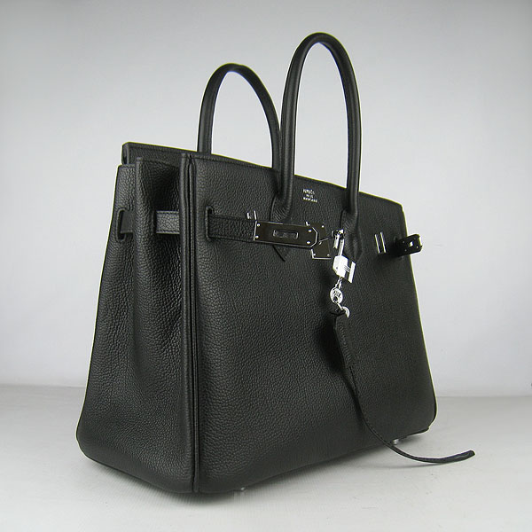 High Quality Fake Hermes Birkin 35CM Togo Leather Bag Black 6089